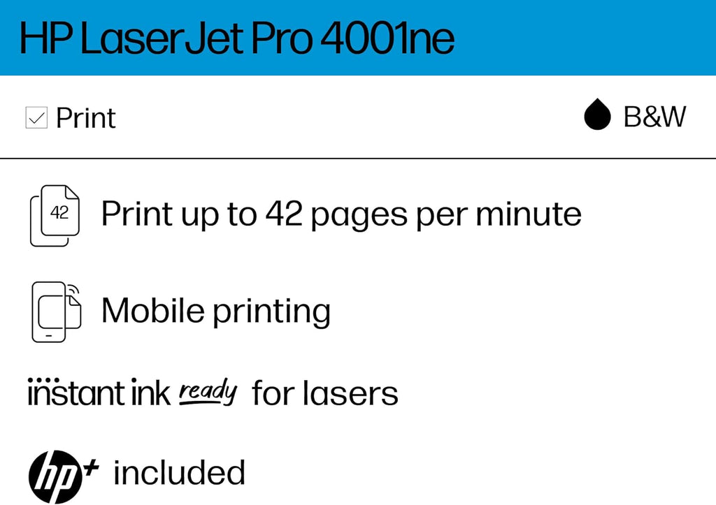 HP LaserJet Pro 4001ne Black & White Printer K137
