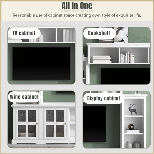 Modern TV Stand for TVs up to 75 Inch, Minimalist Media Console with Storage, Black K744618