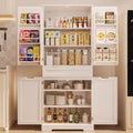 Gizoon 71" Tall Kitchen Pantry Storage Cabinet with Doors and Shelves Large Freestanding Pantry Storage Cabinet with Drawer Wooden Sideboard Buffet Cabinet for Bathroom Craft Room, White