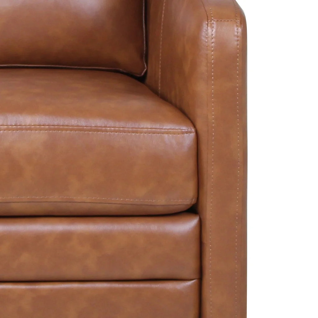 ARTFUL LIVING DESIGN Faux Leather Swivel Accent Chair with Arms Y74991