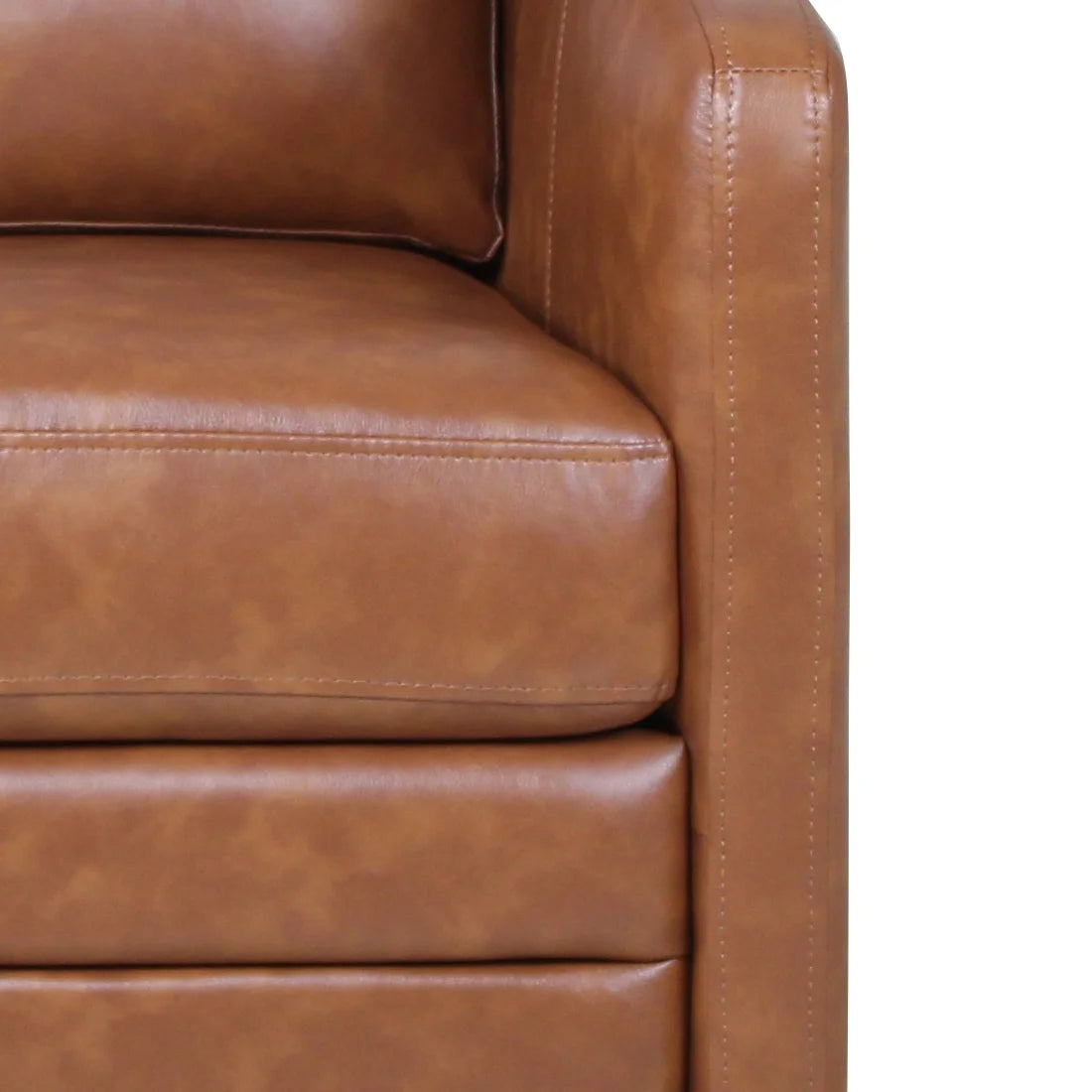 ARTFUL LIVING DESIGN Faux Leather Swivel Accent Chair with Arms Y74991