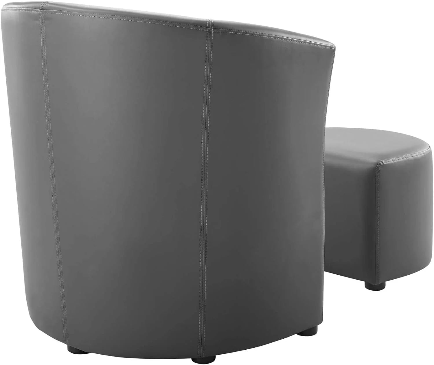 Divulge Faux Leather Armchair and Ottoman Set in Gray Q775