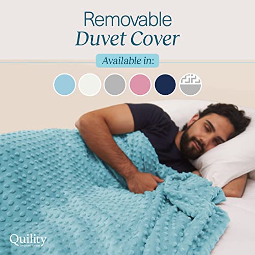 Quility Weighted Blanket for Adults - 15 LB Twin Size, 100% Cotton, Ivory B638