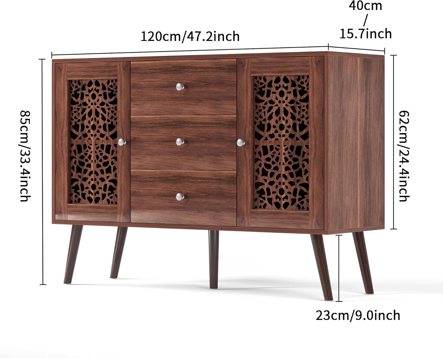 Hollow-Carved Accent Cabinet with 3 Drawers and 2 Doors Z326686