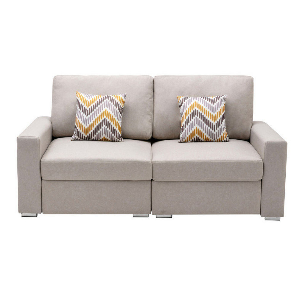 Beige Linen Fabric Living Room Set G562930