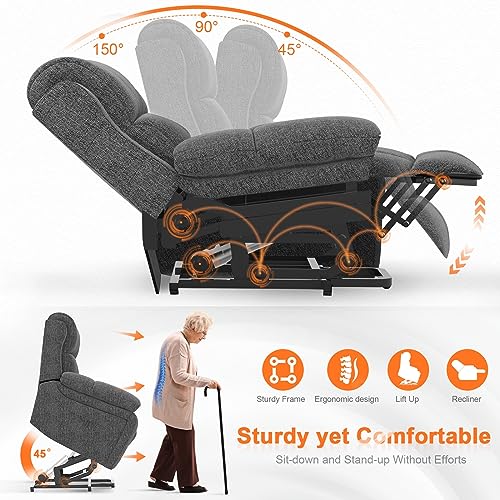 YONISEE Lift Chairs Recliner for Elderly, Massage and Heat, Heavy Duty with Cup Holders X643849