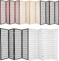 Legacy Decor 6 Panels Room Divider Privacy Screen Partition Shoji Style 71" Tall Cherry Finish 104" Wide
