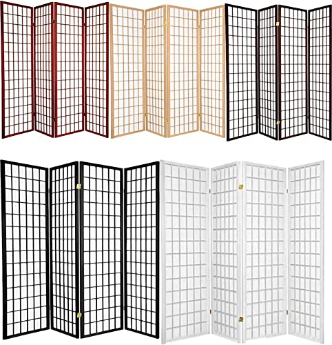 Legacy Decor 6 Panels Room Divider Privacy Screen Partition Shoji Style 71" Tall Cherry Finish 104" Wide