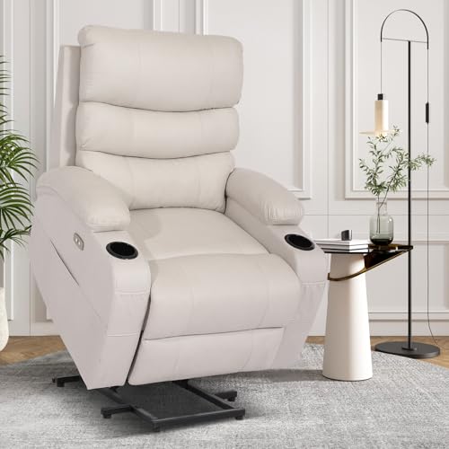 Power Lift Recliner Chair with Massage and Heat for Elderly, Cream Z304