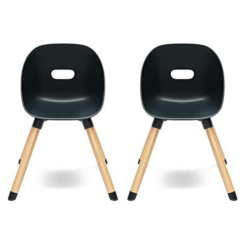 Lalo The Play Chair, Wooden and Non-Toxic Plastic Kids and Toddler Chair - Sturdy Bucket Seat and Easy to Clean Kids Chair with up to 200 lb. Weight Capacity, Set of 2 - Sage