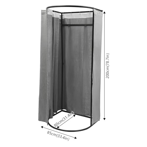 Portable Fitting Room with Shading Curtain, Foldable Dressing Screen for Office Outdoor (Grey) H78927