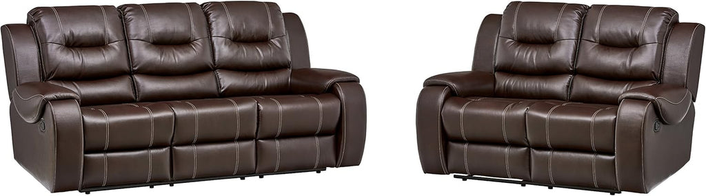 Cambridge Clark Two Piece Sofa and Loveseat Set, Brown R558