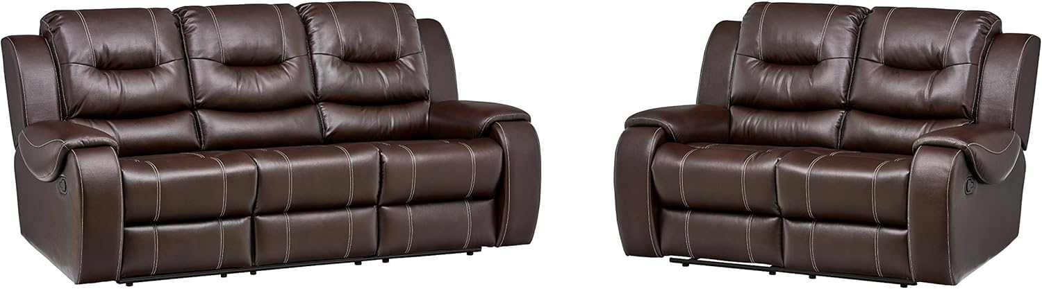 Cambridge Clark Two Piece Sofa and Loveseat Set, Brown R558