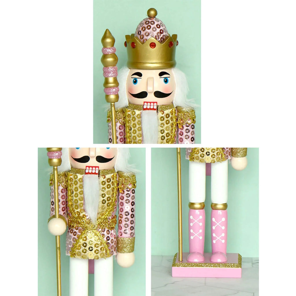 Christmas Wood Pink King Nutcracker Soldier Ornament X64886
