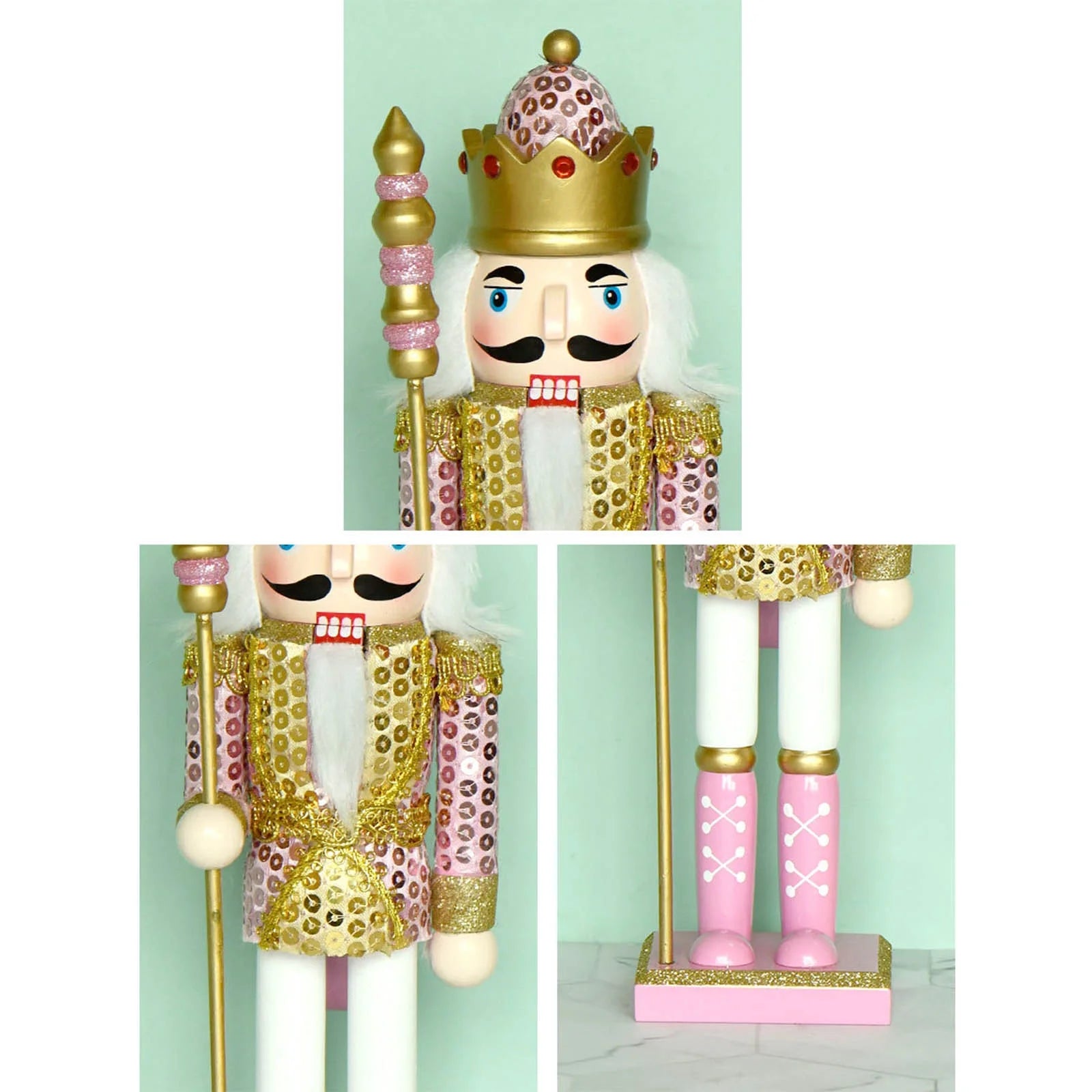 Christmas Wood Pink King Nutcracker Soldier Ornament X64886