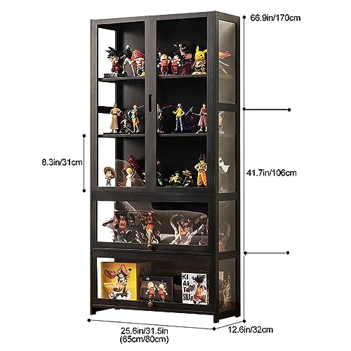Bamboo Display Cabinet 5-Shelf with Acrylic Door B15107