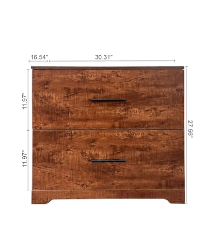 2 Drawer Wood Lateral File Cabinet with Anti-tilt for Home Office U52686