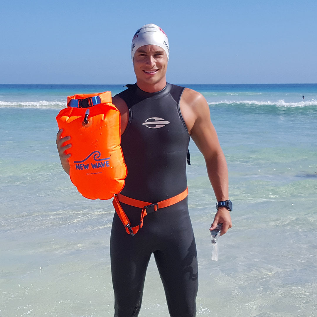 New Wave Swim Buoy 20L Nylon TPU Orange Drybag Float J845961