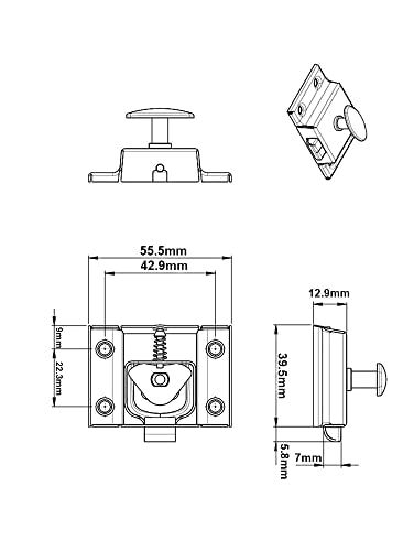 QCAA Oval Turn Cabinet Latch, Antique Copper, 1 Pack H673733