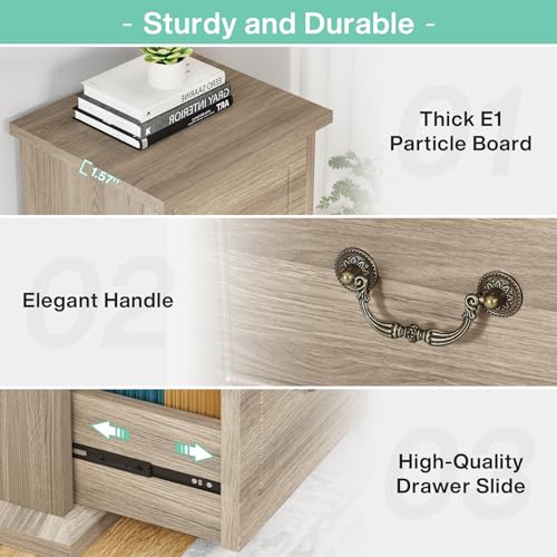 Tribesigns 4-Drawer Vertical File Cabinet for Home Office, Walnut V4891