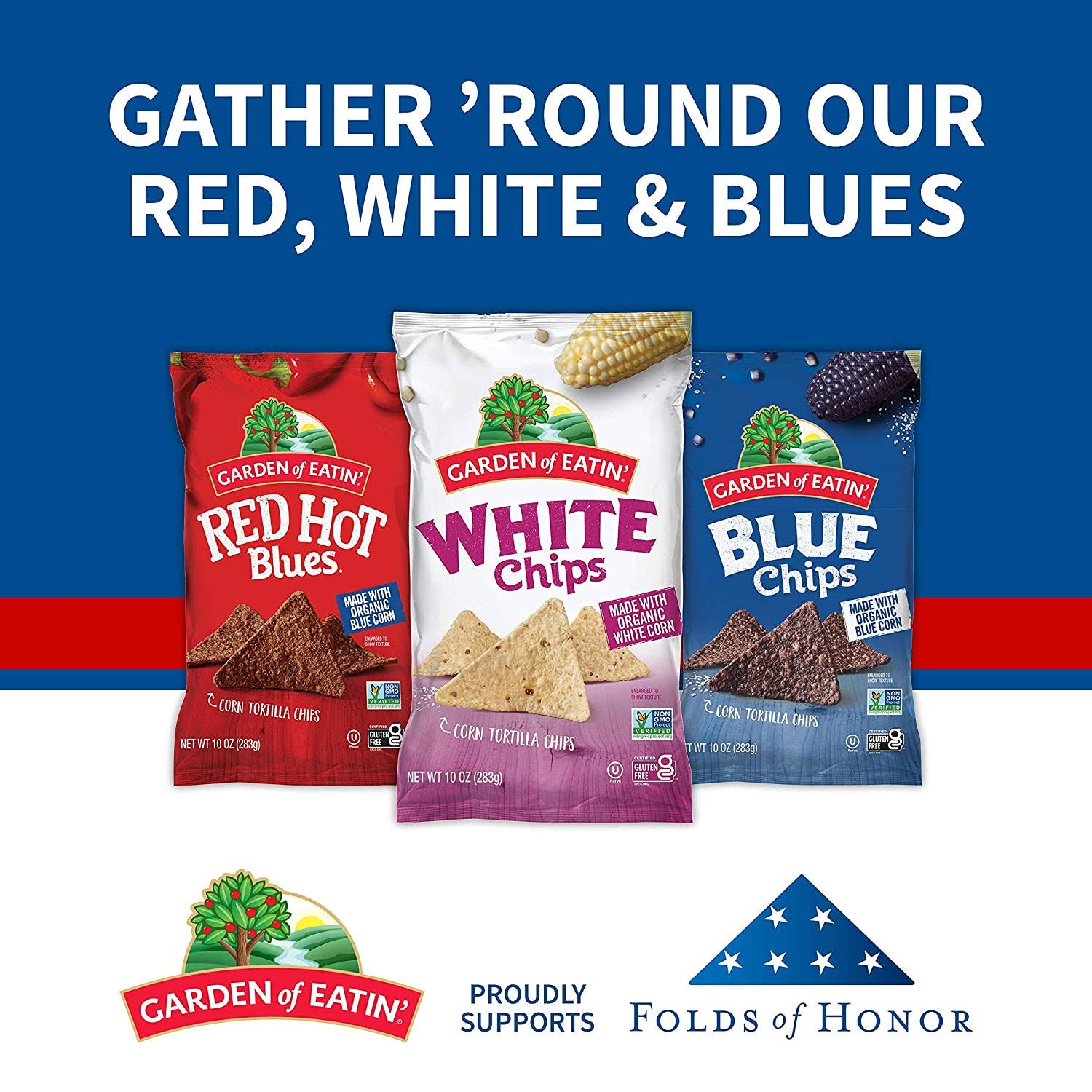 Garden of Eatin No Salt Added Blue Corn Tortilla Chips 16 oz. I57776