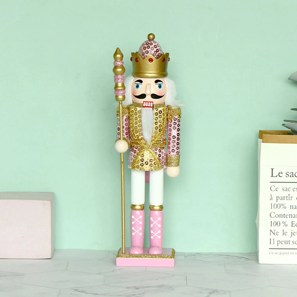 Christmas Wood Pink King Nutcracker Soldier Ornament X64886