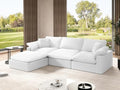 Extra Large U-Shaped Sectional Cloud Couch,Down Filled Sofa,Detachable Sofa Covers,Deep Seat Modern Modular White Sofa,Comfy Comfortable Furniture for Living Room