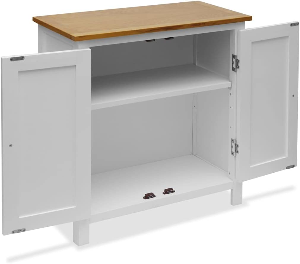 Solid Oak Wood Bar Cabinet with Storage I941