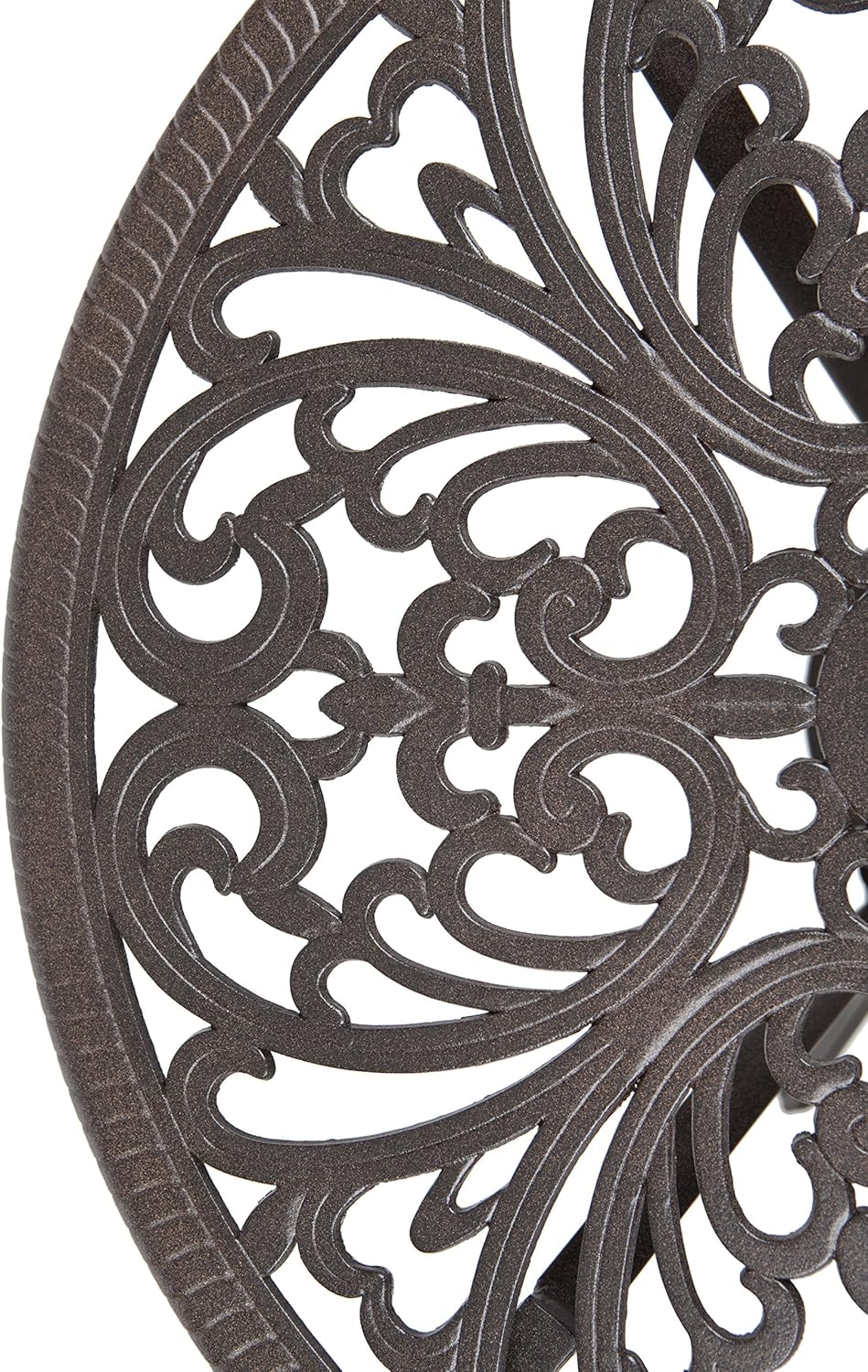Patio Sense Faustina Cast Aluminum 3-Piece Bistro Set with Two Chairs & Table, Antique Bronze Z8818