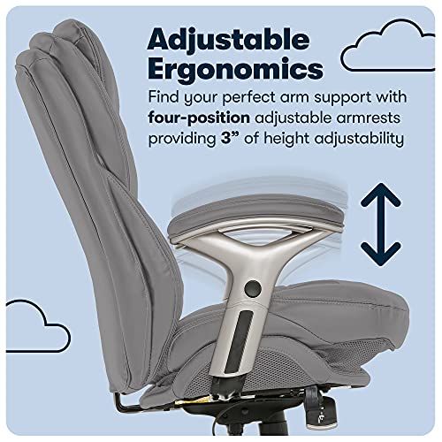 Serta Works Executive Office Chair with Back in Motion Technology, Gray Bonded Leather X1785