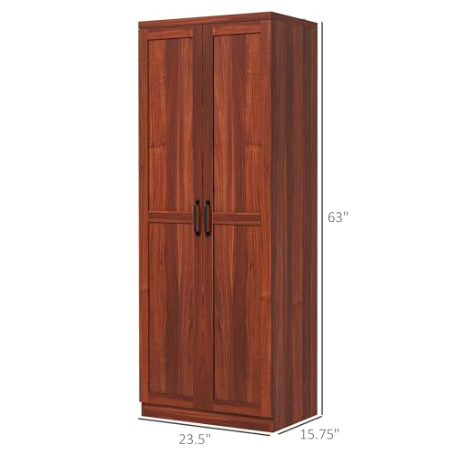 HOMCOM 63" 2-Door Kitchen Pantry Storage Cabinet with 5-Tier Shelving, Espresso L773