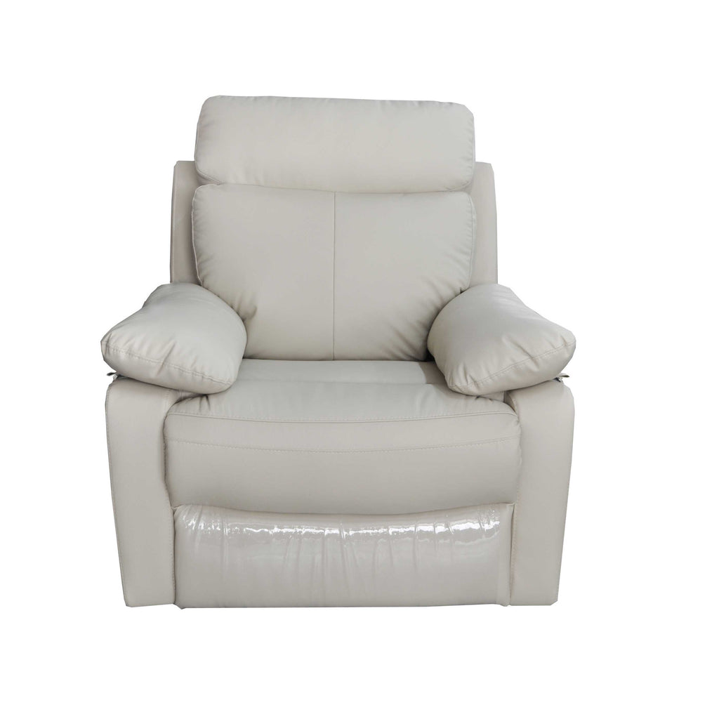 Taupe Reclining Leather Match Arm Chair I1865
