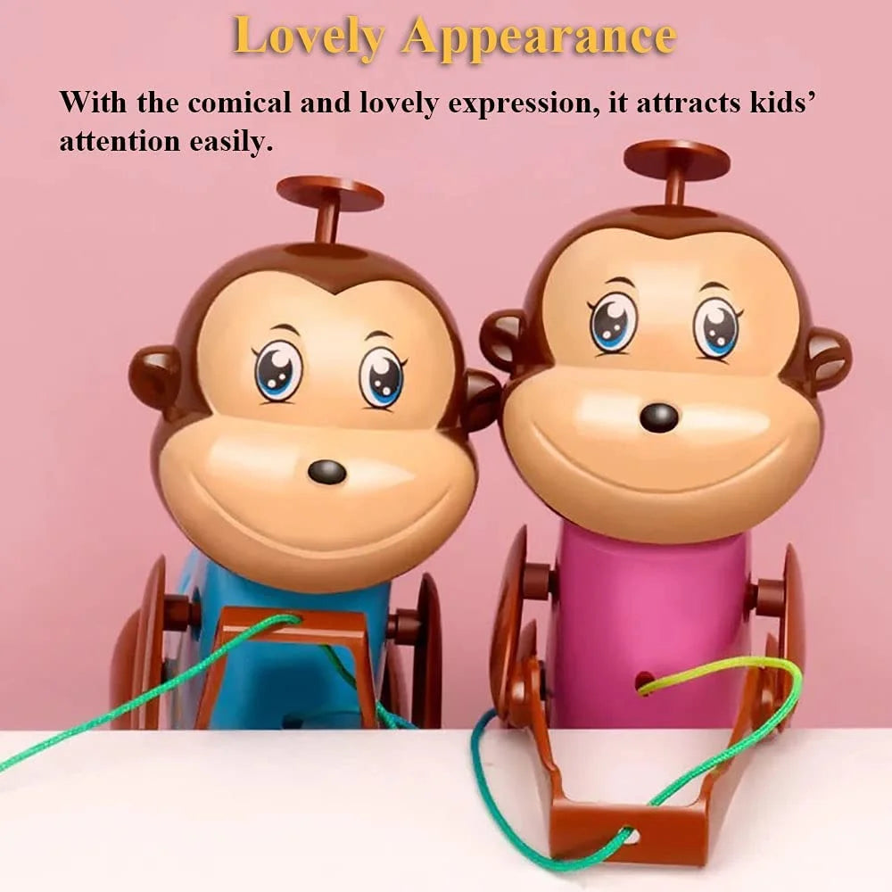 Rope-Climbing Monkey Toy with Sound Effect for Kids (Pink) Y56592