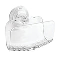 iDesign Plastic Power Lock Suction Shower Shaving Mirror with Razor Holder, Fog-Free Mirror for Bathroom or Tub, 6.25" x 8.5" x 2.5", Clear, 1 x Mirror