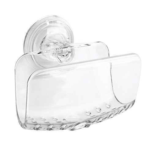 iDesign Plastic Power Lock Suction Shower Shaving Mirror with Razor Holder, Fog-Free Mirror for Bathroom or Tub, 6.25" x 8.5" x 2.5", Clear, 1 x Mirror