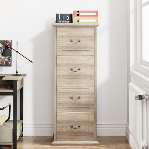 Tribesigns 4-Drawer Vertical File Cabinet for Home Office, Walnut V4891