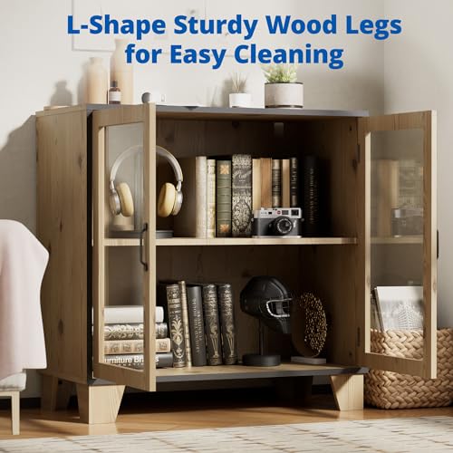 Cozy Castle Buffet Sideboard Cabinet with Storage, 2 Acrylic Doors W352
