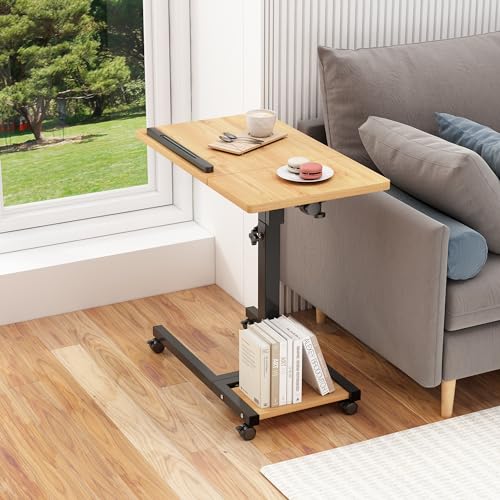 Mobile Adjustable Height Laptop Stand with Wheels and Mouse Pad V910