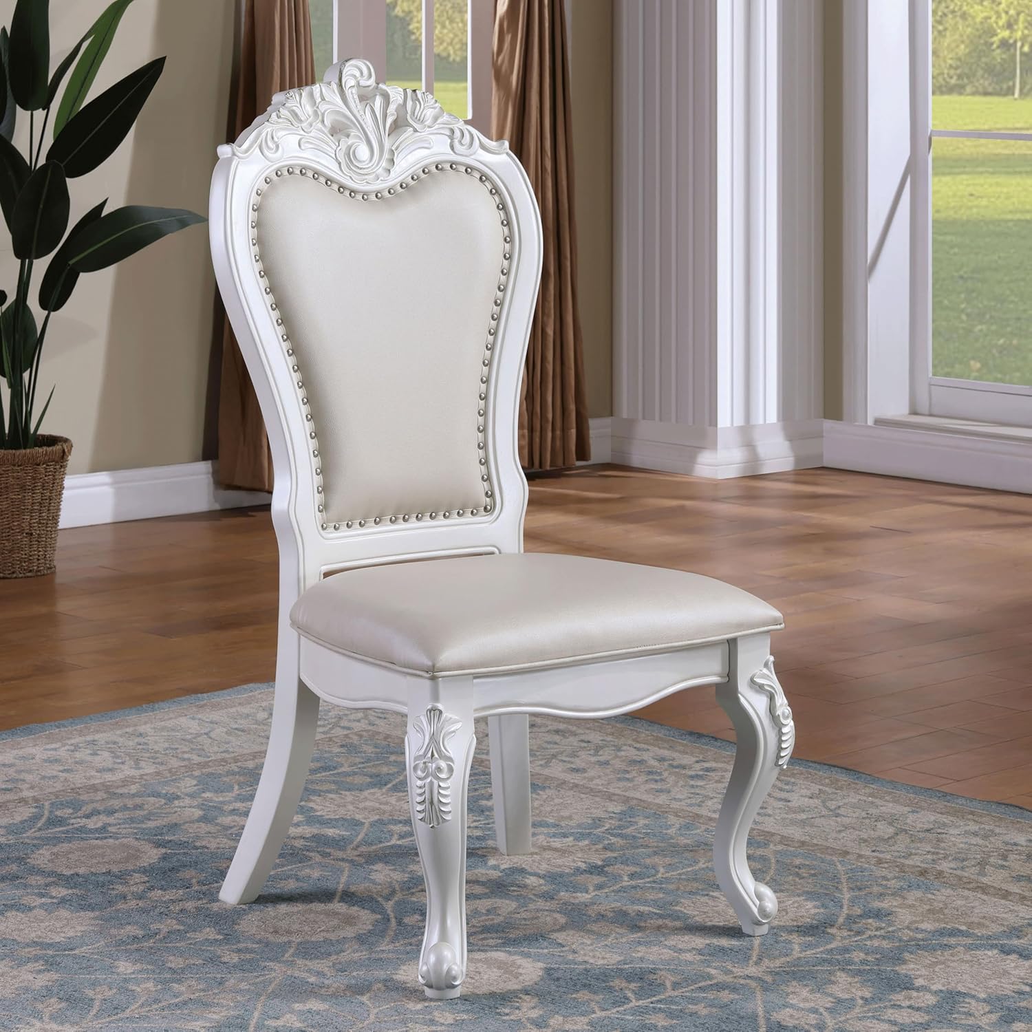 Furniture of America Adair 7-Piece Solid Wood Dining Set with Expandable Table and 6 Side Chairs X399