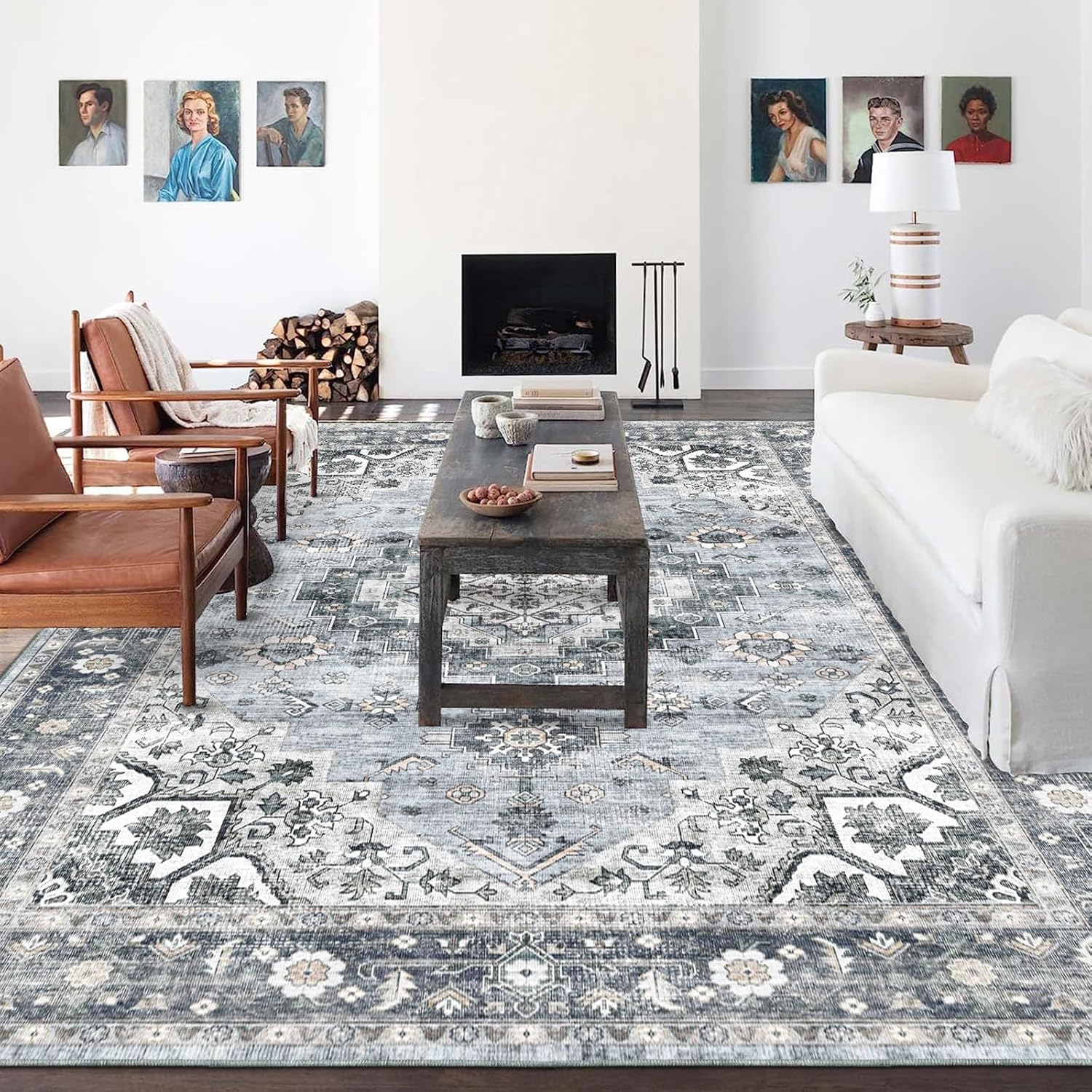 5x7 Machine Washable Non-Slip Area Rug S5756