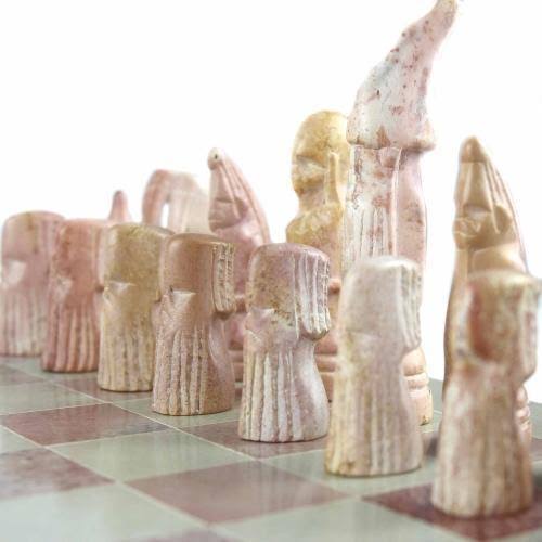 Smolart Hand Carved Soapstone Maasai Chess Set 14x22 Board Q904