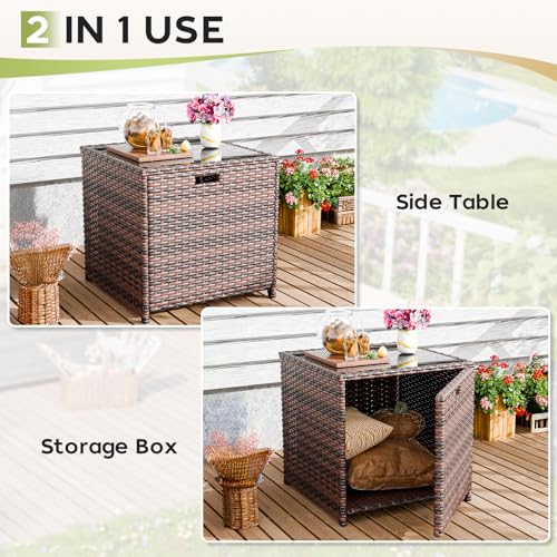 Outdoor Patio Furniture Set 6 Pieces with Fire Pit Table, Grey T113493