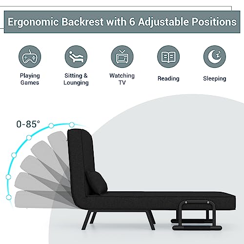 KOMFOTT Convertible Sleeper Chair Bed, 4-in-1 Folding Sofa with Adjustable Backrest Z501934