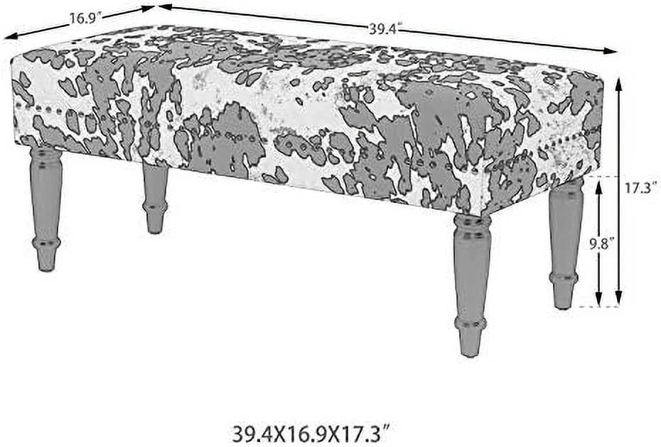 KHBIULIFE 39" Mid Century Modern Upholstered Bench for Bedroom Entryway and Living Room K3069