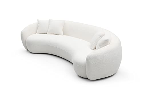 Couch Contemporary Half-Moon Curved Modular Sectional Sofa, 6 Pillows Included, Ginger G6127