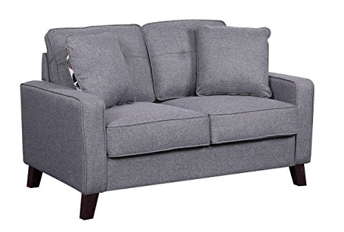 US Pride Furniture S L Love Seats, Light Gray Z604727