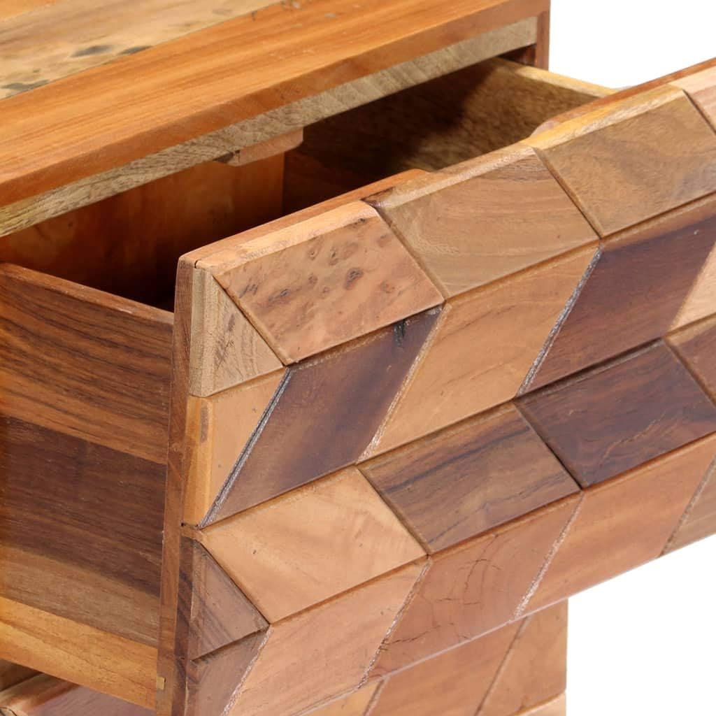 Solid Reclaimed Wood Bedside Cabinet with Shelf P109259