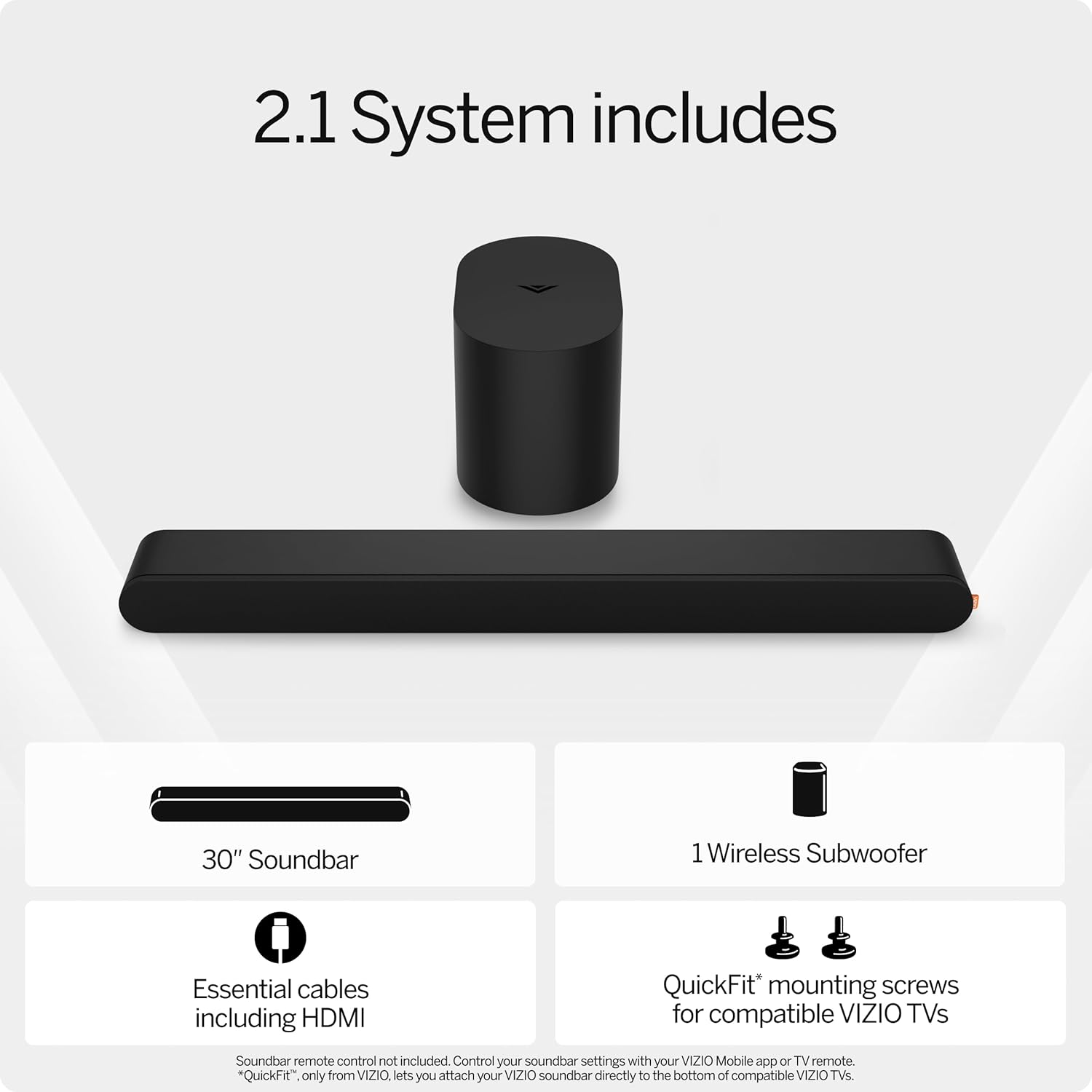 VIZIO 2.1 Soundbar with Wireless Subwoofer, Dolby Atmos, Bluetooth – SV210M-0808 O8947