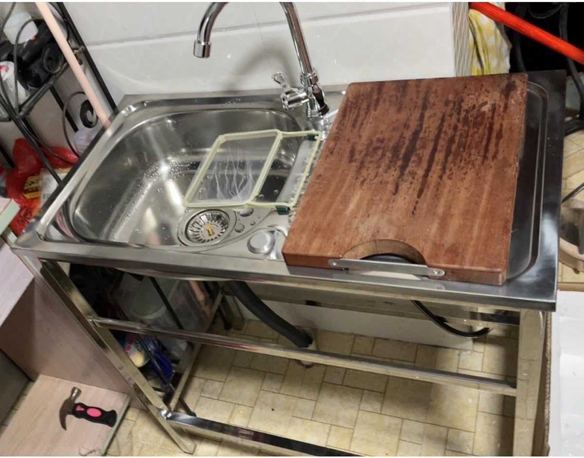 FreeStanding Stainless Steel Utility Sink with Bracket for Outdoor Kitchen O772205