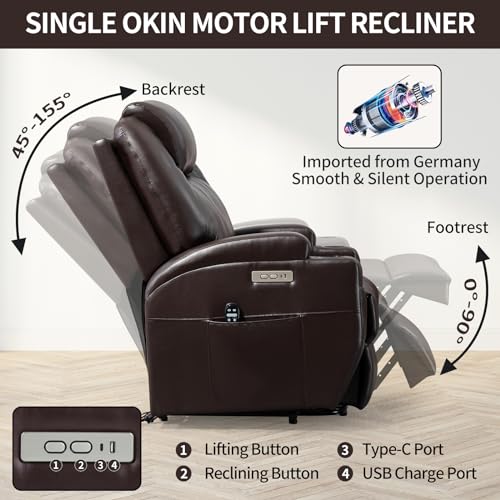 Power Lift Recliner Chair for Elderly with Heat and Massage, Remote Control, Black R52510
